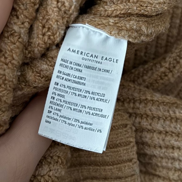 American Eagle Vintage Brown Ribbed Oversized Sweater - Picture 6 of 6